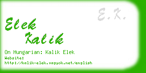 elek kalik business card